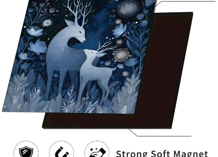 Magnetic Dishwasher Cover 23x26 inch, Moonlit White Deer Kitchen Decor