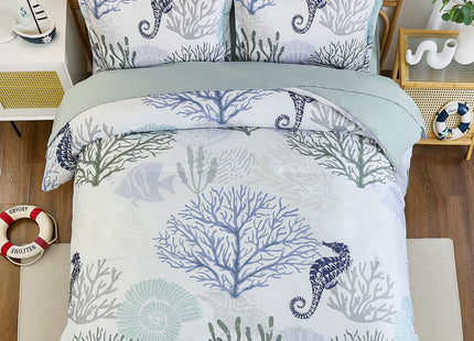 Comforter Set Full Size Coastal Beach Theme Bedding Set,7 Pieces