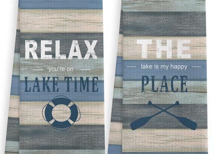 XNXLDYLH Funny Rustic Lake Boat Bathroom Hand Towels Sets of 2, Lake House Life Camper Decor Gifts for the Home, Summer Lakehouse Nautical Camping Decor Kitchen Dish Tea Towels for Kitchen, 16x24 Inch