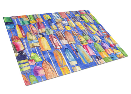 Caroline's Treasures 8723LCB Lobster Bouys Glass Cutting Board Large Decorative Tempered Glass Kitchen Cutting and Serving Board Large Size Chopping Board