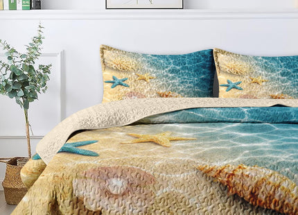 Pamnest Queen Quilt Set, 3 Pieces Summer Beach Bedding, Bedspread