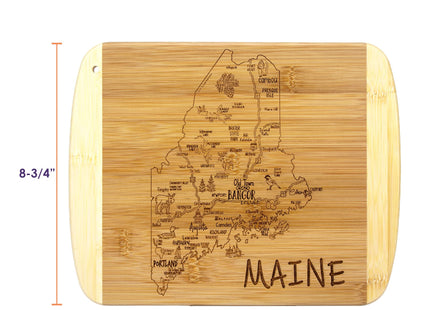 Totally Bamboo A Slice of Life Maine Engraved Map Cutting Board