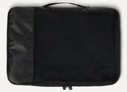 Amazon Essentials 4-Piece Packing Cubes Travel Accessories Set, Luggage Organizer with Double Zipper, Mesh Top, Space-Saving, Medium, Black (Previously Amazon Basics)