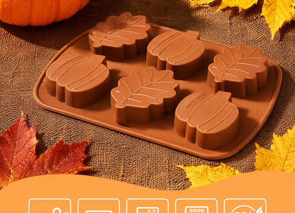 Pumpkin Silicone Molds, 2PCS Fall Jumbo Maple Leaf Pumpkin Ice Cube Trays
