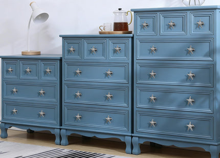 KYIEN 12Pcs Nautical Beach Sea Style Themed Starfish Shape Cabinet Knobs Furniture Decorative Pulls Drawer Knobs Dresser Handles Cabinet Decoration Pulls