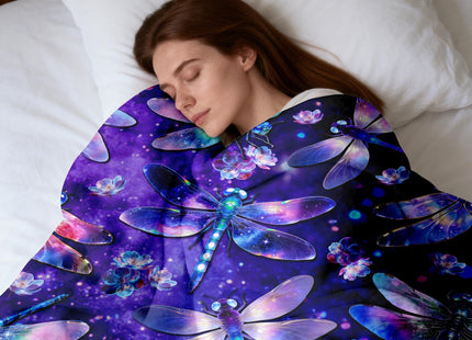 Dragonfly Blanket Gifts for Women Girls Soft Flannel Dragonfly Throw Blanket Merch Stuff Decor for Dragon Fly Lovers 50"X 40"