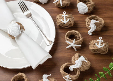 Coastal Starfish Napkin Rings, Set of 12