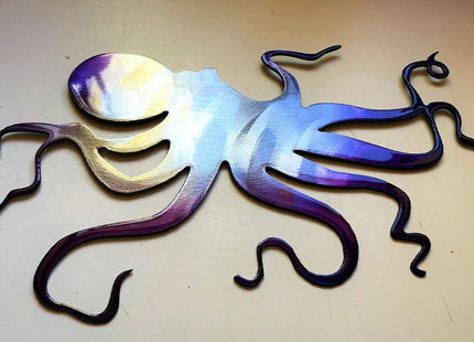Ocean Octopus Metal Wall Art Accent approx 13" x 8" or 20" wide