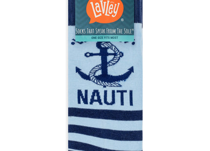 Lavley Let's Get Nauti Socks Funny Nautical Gift for Boat & Sailing Lovers
