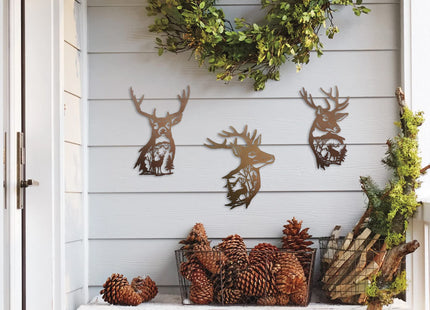 Deer Metal Wall Art Deer Silhouette Wall Decor Rustic Forest Hunting Sign