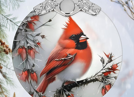 Christmas Ornaments - Stained Glass Cardinal Decor - Tree Ornament - Cardinal Gifts