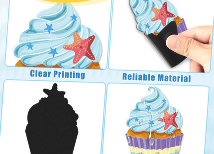 JAPBOR Cruise Door Decorations Magnetic - 21PCS My Birthday Cruise Magnets, Cupcake Nautical Beach Theme Car Ship Fridge Magnetic Sticker, Seashell Ice Cream Refrigerator Magnet Decal for Home Decor