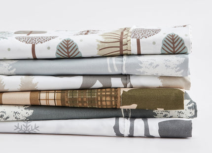 Great Bay Home Full Size Microfiber Sheet Set - 4-Piece Lodge Bed Sheets - Ultra-Soft and Smooth Brushed Microfiber Woodland Decor Bedding (Stonehurst)