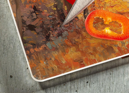 CounterArt Autumn Woodland 3mm Tempered Glass Cutting Board 10" x 8"