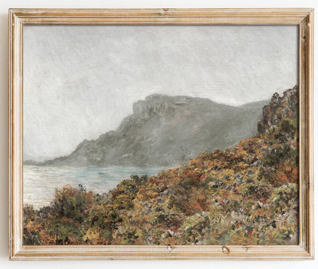 Kizbok Vintage Landscape Wall Art Decor, Rustic Coastal Canvas Oil Painting for Cozy Bedroom and Bathroom Decor (8" x 10" - UNFRAMED)