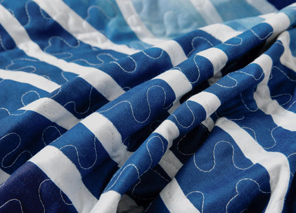SLPR - Blue Wave Coastal Quilted Throw Blanket, 50" x 60", Nautical Quilt