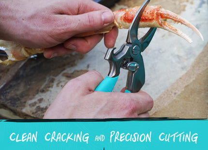 Toadfish Crab Leg Cracker Tool - Seafood Shell Cracking Tool - Stainless Steel Serrated Cutter - Ergonomic Non-Slip Grip - Built-In Bottle Opener Outfitters