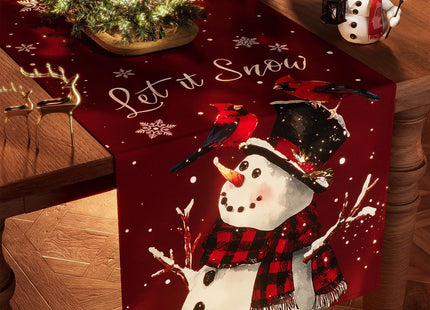 CHAMBERY Table Runner for Christmas Decorations with Snowman Snowflakes