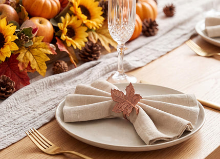 Remerry 8 Pcs Fall Thanksgiving Napkin Rings Set,Autumn Metal Holders
