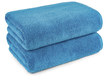 Amazon Basics 2-Piece Quick-Dry Oversize Bath Towel, 100% Cotton, 54" x 30", Lake Blue
