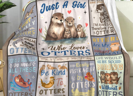 Norkobay Otters Blanket Gifts for Girls Kids,Sea Otters Stuff Animal Throw Blankets,Cute Otter Gifts for Adults Women Otter Lovers 50"X40"
