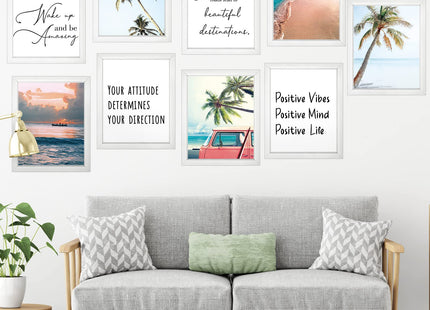 9 Pcs Beach Poster Coastal Classroom Decor, Office Ocean Picture Wall Art