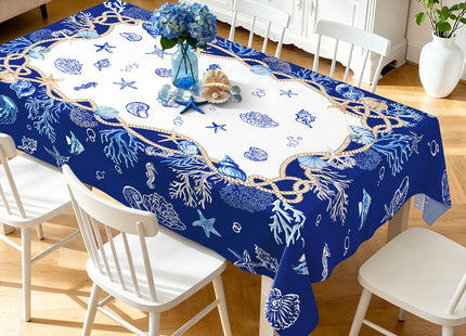 Arquiel Sea Life Tablecloth 60 x 84 Inch Rectangular, Nautical Style