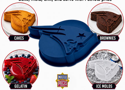 Masterpieces Game Day - FanPans NFL New England Patriots Team Logo Silicone Cake Pan - Dishwasher Safe