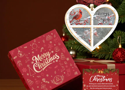 Cardinal Christmas Ornaments, Sympathy Gift for Loss of Loved One, Memorial Gifts for Loss of Mom, Dad, Grandma, Grandpa, (Cardinal Heart)