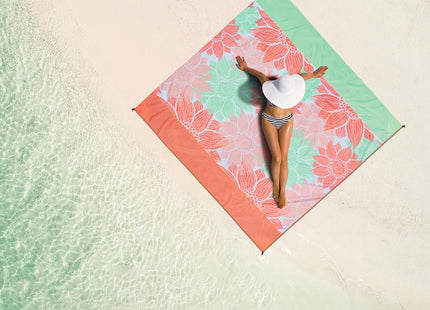 HIHOHO Waterproof Sandproof Beach Blanket Mat for 1-8 Adults, Quick Drying