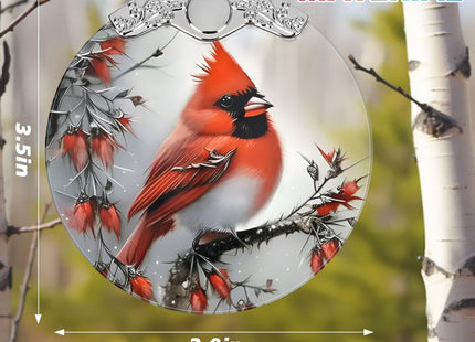 Christmas Ornaments - Stained Glass Cardinal Decor - Tree Ornament - Cardinal Gifts