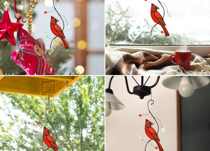 Lolitarcrafts Cardinal Stained Glass Suncathers Window Hangings