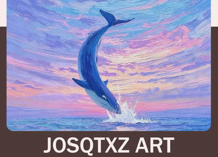 Whale Wall Art,Starry Night Sea Themed Canvas Wall Decor,12"x16" Framed