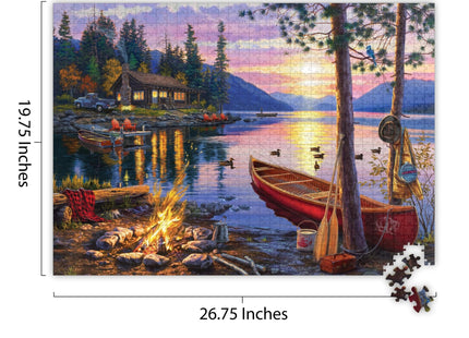 Buffalo Games Darrell Bush Canoe Lake Jigsaw Puzzle, 1000 Piece, for Adults