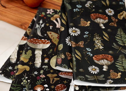 Miss Adola Cute Kitchen Towels Set of 2, 18'' x 26'', Black Mushroom