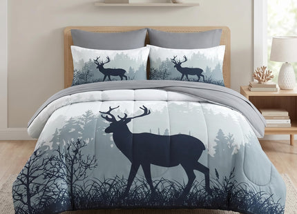 Nesker Queen Comforter Set with Sheets, 7 Pieces Nature Forest Bedding