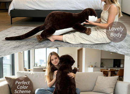 ZBLX Giant Otter Stuffed Animal, 34 inch Big Stuffed Animal, Large Cute Sea Otter Plush for Kids Boys Girls Birthday Gifts (Otter)