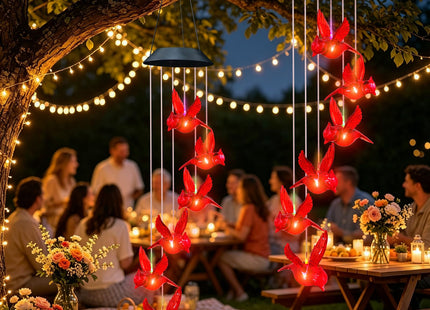 Cardinal Solar Wind Chimes Outdoor Christmas Cardinal Gifts for Women