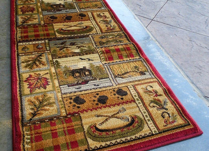 CR Wildlife Nature Cabin Lodge Scene Duck Boat Fish Area Rug (2 Feet 2 Inch X 7 Feet 2 Inch Runner)