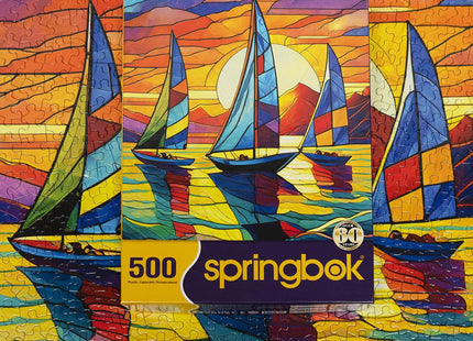 Springbok Sunset Sailing 500 Piece Sailboat Jigsaw Puzzle for Adults