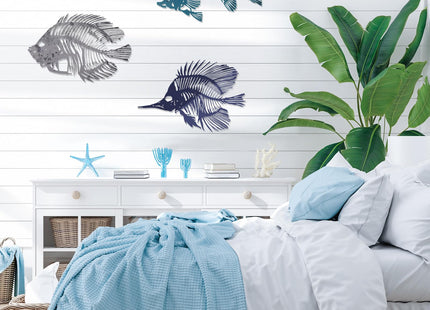 Zhengmy 3 Pcs Metal Fish Wall Art, Fishing Wall Decor, Various Color