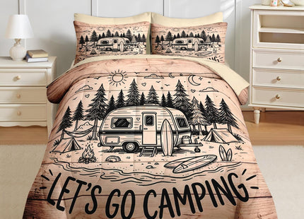 Nesker Queen Comforter Set with Sheets, 7 Pieces Camping Forest Bedding