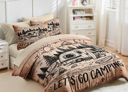 Nesker Queen Comforter Set with Sheets, 7 Pieces Camping Forest Bedding