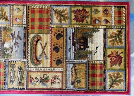 CR Wildlife Nature Cabin Lodge Scene Duck Boat Fish Area Rug (2 Feet 2 Inch X 7 Feet 2 Inch Runner)