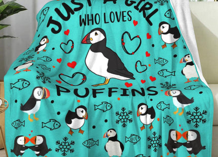 OLCT Puffin Blanket Gifts for Women Girls Kids,Puffins Stuff Bird Throw Blankets,Puffins Themed Gift for Puffin Lovers Adult 50"X40"