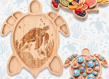 Rtteri Sea Turtle Wooden Charcuterie Board Unique Turtle Gift for Christmas