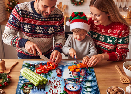 Kathfly Christmas Snowman Cutting Board for Kitchen Counter Decorations