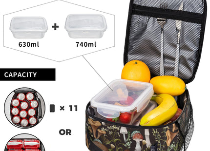 UEQIKI Vintage Mushroom Insulated Lunch Bag for Women & Men