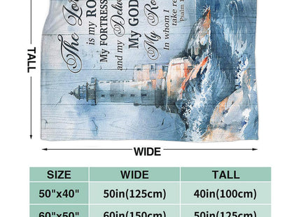 Tijuboni Ocean Nautical Lighthouse Throw Blanket Christian Religious Gifts for Women Men Girls Boys Kids Adults Soft Flannel Fleece Blanket for Couch Sofa Bed Home Decor 60"x80"