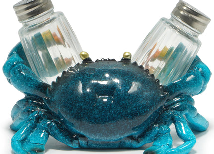 Hodao Sea Crab Salt and Pepper Shaker Set with Holder, Beach Kitchen Decor